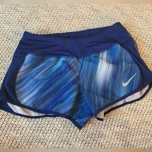 Nike Dri-Fit Shorts, Navy Blue White Pattern, Women's XS, Drawstring